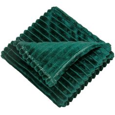 a green blanket folded on top of each other