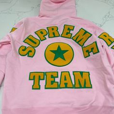 Baby Pink Supreme Hoodie, New. Sold Out Within A Day! Amazing Quality. Thick Material. Pink Long Sleeve Hoodie With Logo Print, Pink Winter Hoodie With Logo Print, Winter Pink Hoodie With Logo Print, Pink Supreme Hoodie, Supreme Hoodie, Baby Pink, Jackets For Women, Jackets & Coats, Womens Sizes