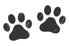 an animal's paw prints are shown in black and white, as well as the word