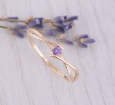 14k Yellow Gold Celtic Style Amethyst Promise Ring for Her, Unique Womens Small & Dainty Promise Ring, Womens Amethyst Gold Ring - Etsy Cincin Diy, Cute Promise Rings, Hand Jewelry Rings, Promise Ring For Her, Cute Engagement Rings, Celtic Style, Gold Rings Fashion, Amethyst Gold