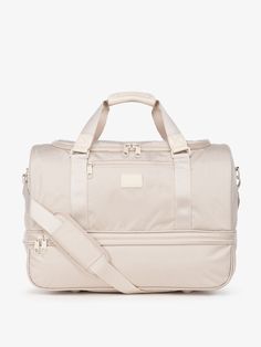 CALPAK Stevyn duffel bag in cream dune; DST7019-DUNE Dune Shoes, Laptop Tote Bag, Travel Essentials For Women, Travel Purse, Insulated Lunch Bags, Bag Cover, Carry On Luggage, Workout Wear