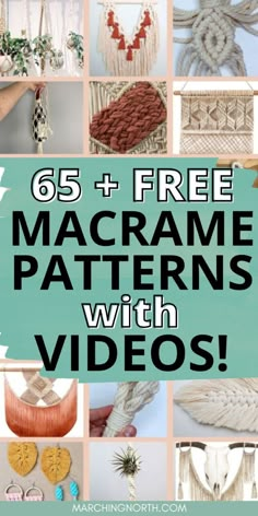 the words 65 + free macrame patterns with videos