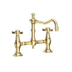 an antique style faucet with two handles