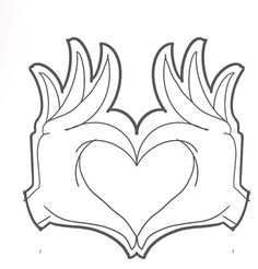 two hands making a heart shape with their arms in the air, and one hand holding a