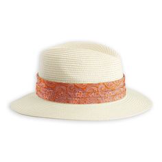 Our handmade hat bands are 29 inches long, feature stylish pleats, and are finished with small fabric picks, so they're adjustable in size and easy to move from one hat to another. A snazzy addition to your head gear.Blue and white paisleys whirl about in a delicious shade of coppery orange woven silk in this outstanding take on a classic design. Cheap Classic Hat Bands For Spring, Hat Bands, Interlocking Ring, Head Gear, Handmade Hat, Silk Twill, Hat Band, Style Expert, Your Head