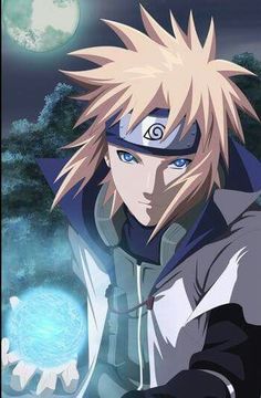 an anime character with blonde hair and blue eyes