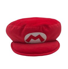 the mario hat is red and white