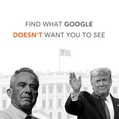 two men standing next to each other in front of a white house with the words, find what google doesn't want you to see