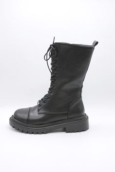 Eda Combat Boots This product has been hand-picked by Storets' stylists. High Ankle Boots For Spring Streetwear, Trendy Wide Calf Lace-up Boots For Fall, High Ankle Combat Boots For Spring Streetwear, High Ankle Combat Boots For Streetwear In Spring, Spring Streetwear High Ankle Combat Boots, Black Wide Calf Martin Boots For Fall, Casual Wide Calf Lace-up Heeled Boots, Edgy High-top Lace-up Boots For Spring, Wide Calf Combat Boots With Round Toe For Fall