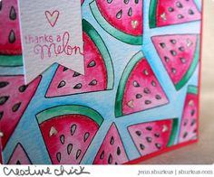 a card with watermelon slices on it