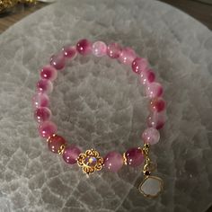 Handmade Bracelets Designed And Made By Me For You Bohemian Pink Agate Bracelets, Pink Agate Beaded Bracelets, Pink Agate Spiritual Bracelets, Pink Agate Hand-strung Bracelets, Handmade Pink Agate Bracelets, Pink Agate Crystal Bracelet As A Gift, Fur Bracelet, Woven Shawls, Floral Veil