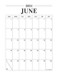 Cute & minimal printable calendar for June 2024! For household binders, life planners, organization tripplanner #organisationideasplanners #plannerorganizer🌼. June Planner, Business Planner Organization, Student Planner Organization, Planner Organization College, June Wallpaper, Study Planning, Vertical Calendar, Calendar Designs, Life Planner Organization