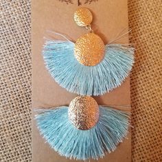 Gold Circles With Mint Fringe Gold Tassel Earrings For Spring Gift, Gold Tassel Earrings For Summer, Gold Bohemian Tassel Earrings For Spring, Plunder Jewelry, Earrings Color, Balloon Decorations, Circles, Balloons, Jewelry Earrings