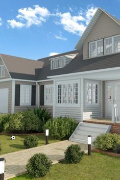 Exterior design of a single family house with covered porch and garage. Covered Porch, Family House, Draw Your, 3d Rendering, In 3d