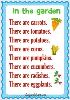 a poem with carrots and other vegetables in the garden