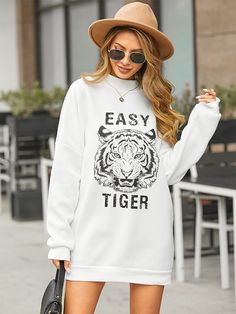 Color:WhiteStyle:CasualOccasion:CasualMaterial:PolyesterPattern:Letter PrintDesign Element:Dropped Shoulders, PrintSeason:Spring, AutumnCollar:Crew NeckSleeves Length:Long SleeveLength:MiniSize ChartTag Size(cm)BustSleeve LengthLengthXS(150/76A)110.045.480.0S(155/80A)114.046.081.0M(160/84A)120.046.682.0L(165/88A)126.047.283.0XL(170/92A)134.047.884.0Tag Size(inth)BustSleeve LengthLengthXS(150/76A)43.3117.8731.50S(155/80A)44.8818.1131.89M(160/84A)47.2418.3532.28L(165/88A)49.6118.5832.68XL(170/9... Dresses For Teens Black, Cheap Summer Dresses, White Fashion Casual, Moda Chic, Fashion Nova Dress, Girls Dresses Summer, Cute Summer Dresses, Dresses For Teens, Sweatshirt Dress