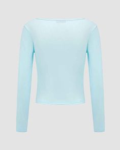 Details: Long-sleeve ribbed top with lace designTop Length: NormalSleeve Length: Long SleevesMaterials:95% Polyester + 5% Spandex Light Blue Stretch Tops With Solid Color, Fitted Seamless Blue Top, Seamless Long Sleeve Summer Tops, Seamless Long Sleeve Tops For Summer, Blue High Stretch Scoop Neck Top, Light Blue Ribbed Stretch Top, Light Blue Stretch Ribbed Top, Stretch Ribbed Light Blue Top, Light Blue Long Sleeve Stretch Top