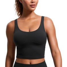 *Designed For Yoga And Lounge. Light Support. *Butterluxe Collection Features Extremely Soft And Ultra Stretchy, Engineered For Luxurious Comfort. *Tight Fit, Cropped Length. *Built In Bra With Removable Pads For Decent Support. *Scoop Neckline And U-Shaped Back. Half-Curved Line Outline On The Chest. Crop Top Workout, Crz Yoga, Bra Size Charts, Neckline Designs, Lounge Lingerie, Workout Tank Top, Padded Sports Bra, Yoga Bra, Cami Crop Top