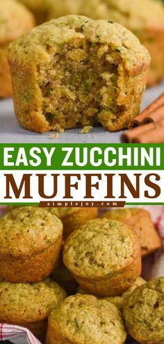 zucchini muffins with text overlay that reads perfect zucchini muffins favorite muffin recipe