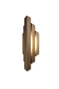 a wall light that is on the side of a wall with two lights in it