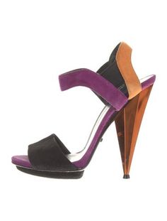 Gucci Suede Slingback SandalsPurpleColorblock PatternLeather TrimPlatformMultistrap Gucci Slingback Party Sandals, Gucci Slingback Sandals For Party, Designer Purple Open Heel Sandals, Gucci Slingback Sandals With Heel Strap, Modern Purple Heels For Evening, Gucci Designer Slingback Sandals, Gucci Leather Slingback Sandals, Designer Gucci Slingback Sandals, Luxury Gucci Slingback Sandals