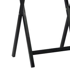 a black wooden table with two legs