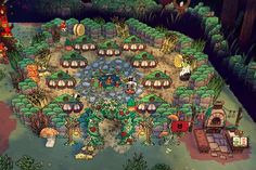 an image of a garden with lots of plants and animals in it's center