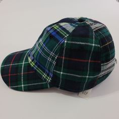 Gap Cap In Plaid In New Condition Adjustable Cotton Hats By Gap, Gap Adjustable Curved Brim Hat, Casual Multicolor Six-panel Hat, Multicolor Flat Cap Baseball Cap Casual Style, Casual Plaid Flat Cap, Casual Plaid Hat With Curved Brim, Gap, Blue Green, Women Accessories