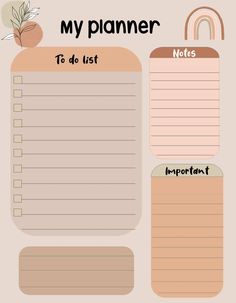 planner Memopad Printable Aesthetic, Cute Planner Template, Aesthetic Daily Planner Template, Planer Organisation, Studie Hacks, خريطة ذهنية, Studera Motivation, Study Planner Printable, To Do Planner