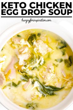 this keto chicken egg drop soup is the perfect way to use up leftovers