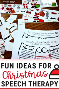 fun ideas for christmas speech therapy that are perfect to use in the classroom or at home