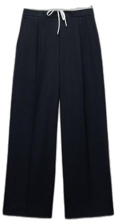 Tailored Wide-leg Pants With Pockets, Wide Leg Pants With Elastic Waistband For Business Casual, Classic Wide-leg Pants With Side Pockets, Tailored Wide-leg Pants With Elastic Waistband, Tailored High-waisted Wide Leg Pants With Elastic Waistband, Zara Tailored Wide Leg Dress Pants, Tailored Trousers With Elastic Waistband, Zara Tailored Wide-leg Pants, Zara Tailored Wide Leg Pants