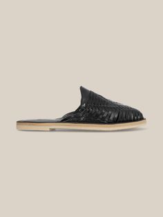 Charro Slip Ons – Men - US - Espiritu Black Huarache, Wedding Ready, Office Uniform, Expensive Shoes, Esquire Magazine, Huarache Sandals, John Travolta, Leather Socks, Every Step You Take