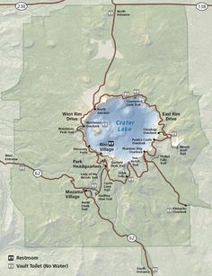 a map showing the location of crater lake