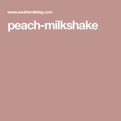 the words peach - milkshake written in white on a pink background with an orange and