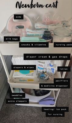 the contents of a bathroom cabinet labeled in black and white text, including toothbrushes