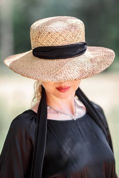 Luxury Straw Women Boater Hat with Ribbon Tie for Vacation, Wide Brim Kentucky  Boater Summer Women Hat, Drawstring Hat Each of us is unique and inimitable. We strive to show the world a part of our soul with the help of special accessories. Accessories that convey our personality, reflect our mood today and give freedom, confidence, and joy. I'm talking about hats as an element of a mandatory attribute of women's wardrobe. Hats made of straw, sisal, felt, velour are created every day by my hand Purple Fascinator, Hat With Ribbon, Vacation Hat, Derby Fascinator, Bride Hat, Summer Hats For Women, Boater Hat, Women Hat, Spring Mood