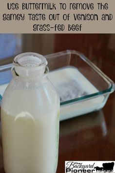 a bottle of milk sitting on top of a table