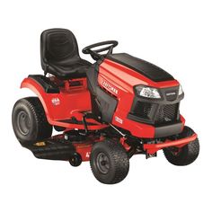 a red riding mower on a white background