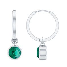 Your good day just got better with our Solitaire Hoop Earrings. Grab these amazing Created Emerald Earrings for your blooming lady love. These Contemporary Hoop Earrings are embellished with Brilliant Round Cut Created Emerald set in a Bezel Setting as solitaire, crafted in Gold. Emerald Set, Lab Created Emerald, Emerald Earrings, Bezel Setting, Hinges, Good Day, Round Cut, Emerald, Hoop Earrings