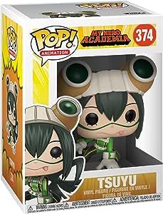 an anime pop vinyl figure in a box with the cover open to reveal it's character