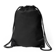 a black drawsack bag on a white background