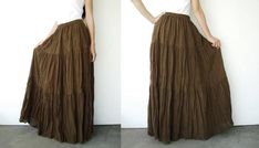 NO.5 Brownish Green Cotton Hippie Gypsy Boho Tiered Long | Etsy Bohemian Tiered Flowy Skirt, Bohemian Long Skirt With Layered Hem, Bohemian Layered Maxi Skirt For Spring, Bohemian Layered Hem Maxi Skirt For Spring, Bohemian Flowy Maxi Skirt With Layered Hem, Peasant Style Flowy Ruffled Maxi Skirt, Peasant Style Flowy Maxi Skirt With Ruffles, Peasant Style Ruffled Tiered Skirt Bottoms, Peasant Style Tiered Skirt With Ruffles