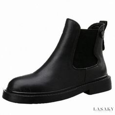 Lasaky - Rugged Motorbike Bare Boots: Thick-Soled Martin Ankle Boots with Pointed Toe and Chunky Heel Traditional Japanese Clothing, Japanese Clothing, Black Chunky Heels, Boots For Short Women, Womens Chunky Heels, Motorcycle Style, Martin Boots, Traditional Japanese, Short Boots