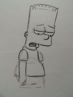 a drawing of the simpsons from the simpsons show, drawn in pencil on white paper