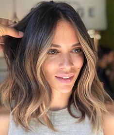 Blonde Highlights On Dark Hair Short, Short Hair Blonde, Blonde Highlights On Dark Hair, Long Or Short Hair, Dark Hair With Highlights, Brown Hair With Blonde Highlights, Brunette Balayage Hair, Brown Hair Balayage