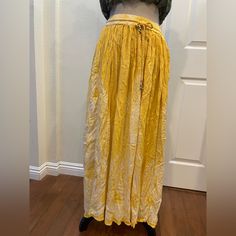 Philosophy Boho Rayon Tie Dye Long Skirt, Large, Sunglow Yellow With White Sunglow Yellow/ White Model No 3170152 100% Rayon Size Large Comfort For Elastic Waist Yellow Summer Maxi Skirt With Elastic Waistband, Yellow Relaxed Skirt Bottoms With Elastic Waistband, Yellow Skirt With Elastic Waistband, Yellow Wide Leg Maxi Skirt For Spring, Casual Yellow Wide Leg Skirt, Casual Wide Leg Yellow Skirt, Yellow Cotton Flowy Maxi Skirt, Yellow Flowy Cotton Maxi Skirt, Yellow Cotton Maxi Skirt For Spring