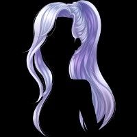 the silhouette of a woman with long white hair