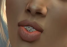 a woman's lips and nose are shown in an animated image, with the background blurry