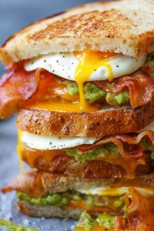 the cover of guacamole breakfast sandwich